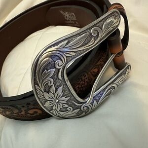 Angel ranch Silver and Brown Western Belt
